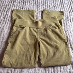 Duo Maternity Flared Corduroy Pants Women Large Beige Comfortable Relaxed